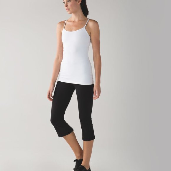 Lululemon Black Cropped Gather and Grow Yoga Black Wunder Under Pants Size 8 - Picture 1 of 13